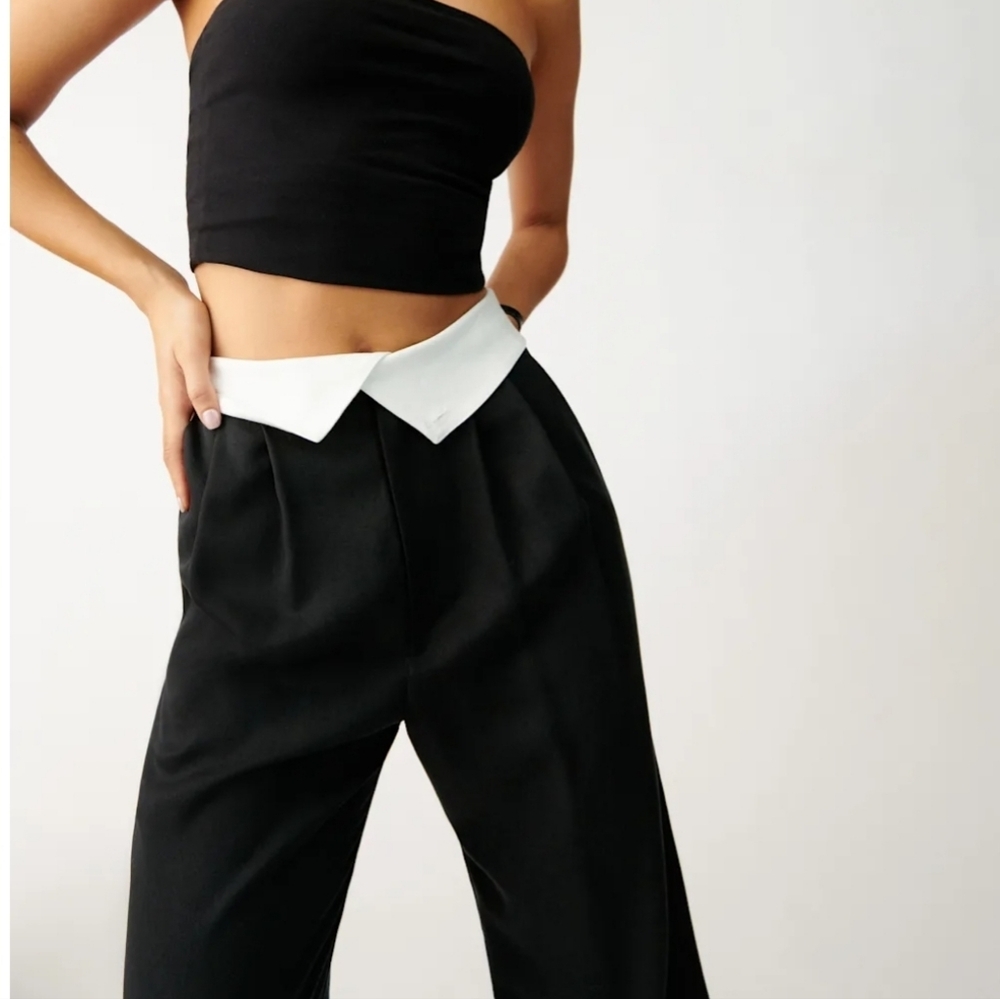 Reformation Stevie Black and White Women's Pants Size 6 - Picture 4 of 16